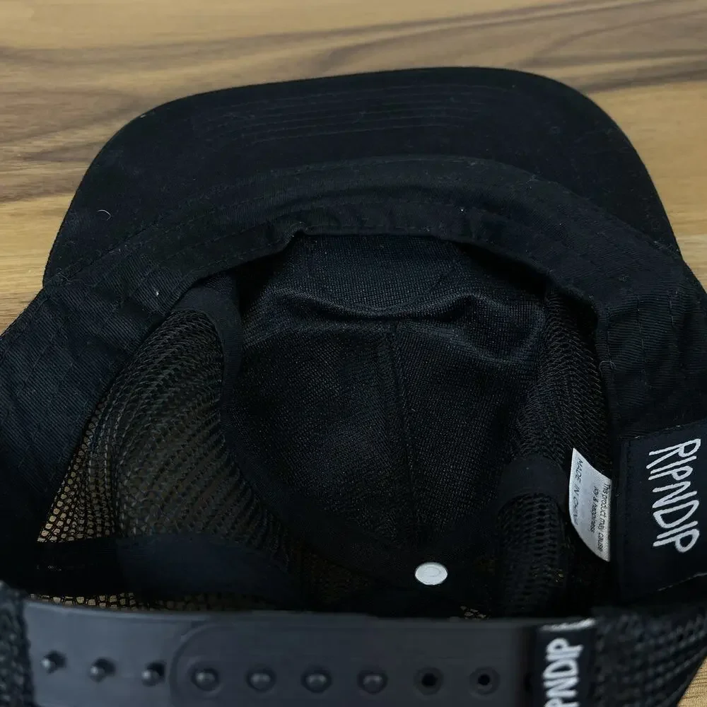 Ripndip Hat Baseball Cap Cat Tongue Strap Back Black Skater Streetwear Skater
